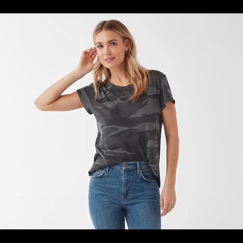 Splendid Camo Print Crewneck T Shirt